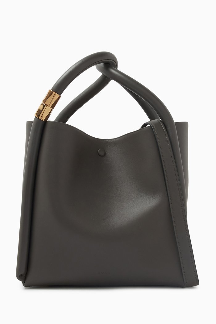 

Lotus 20 Top-handle Bag in Leather, Grey
