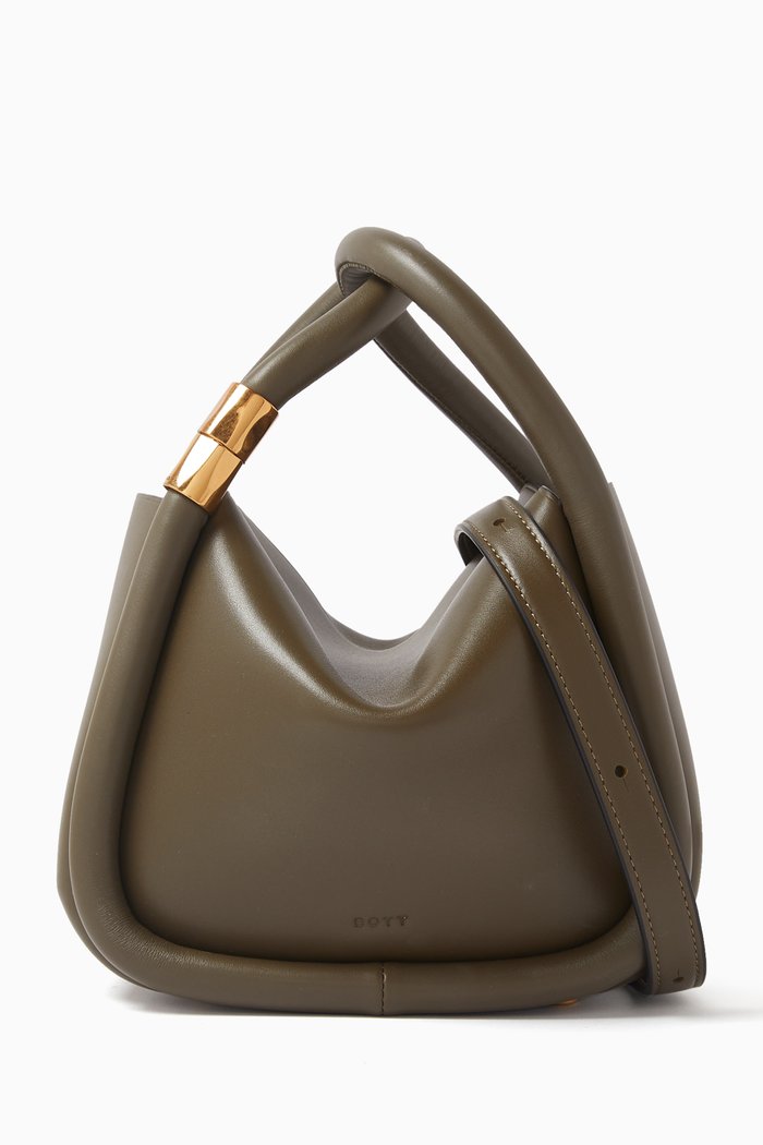 

Wonton 20 Top-handle Bag in Leather, Green