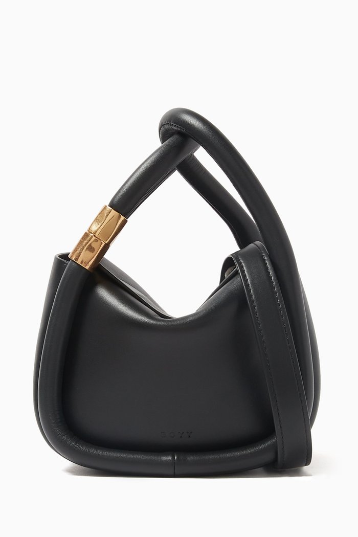 

Wonton Surreal Bag in Leather, Black