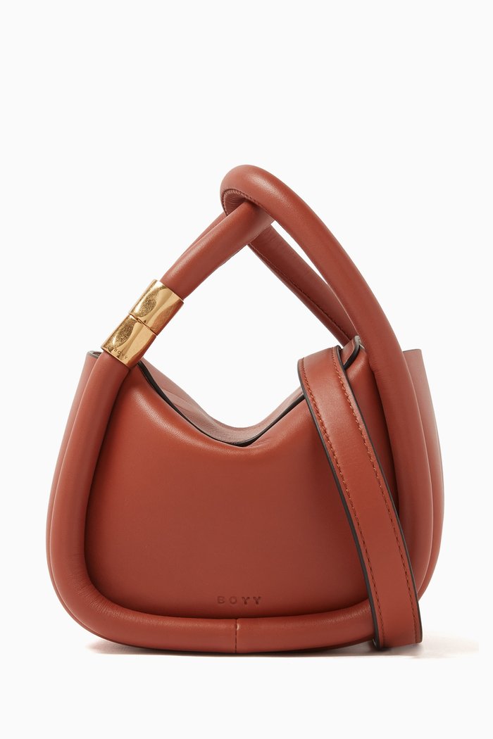 

Wonton Surreal Bag in Leather, Brown