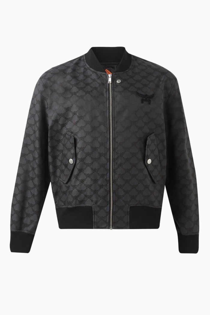 

Unisex Bomber Jacket in Lauretos Denim Jacquard, Grey