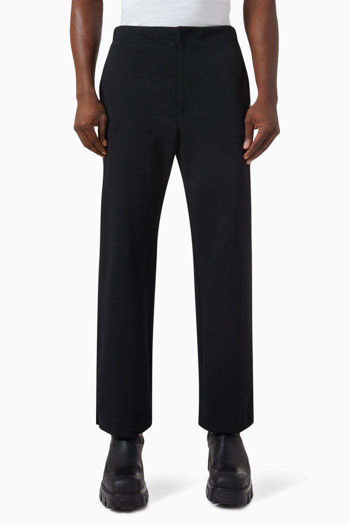 

Essential Logo Ponte Pants in Stretch Recycled Cotton Blend, Black