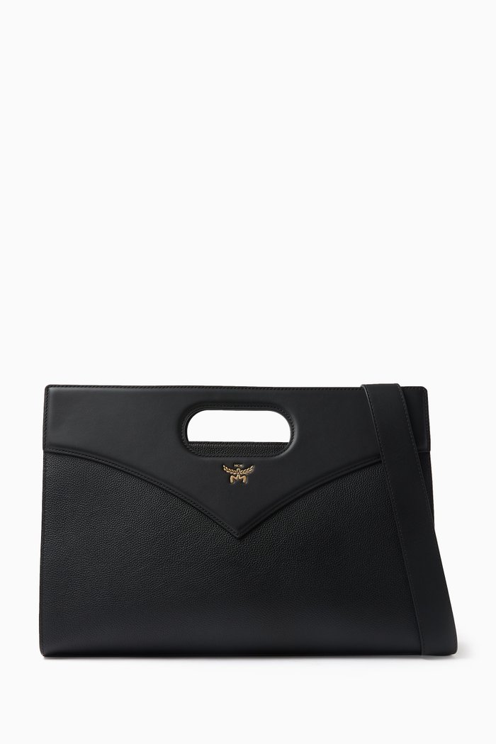 

Medium Diamond Tote Bag in Leather, Black