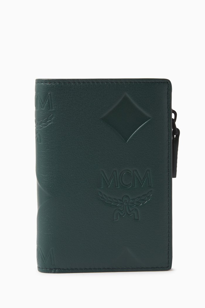 

Small Aren Monogram Wallet in Nappa Leather, Green