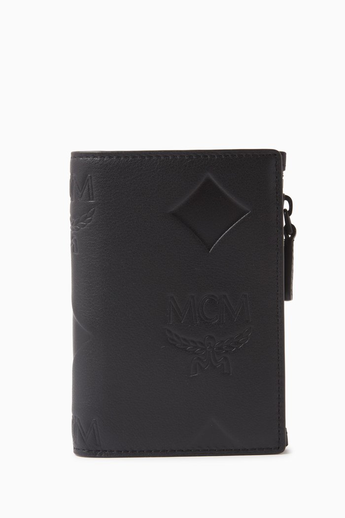 

Small Aren Monogram Wallet in Nappa Leather, Black