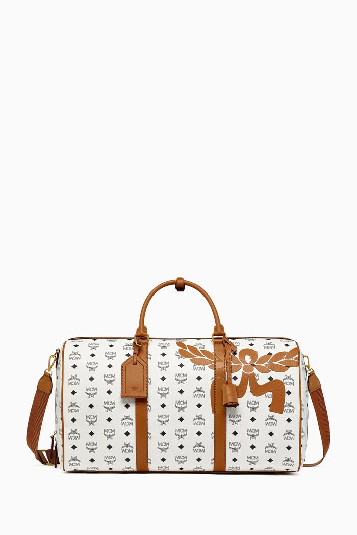 

Large Ottomar Weekender Bag in Mega Laurel Visetos, White