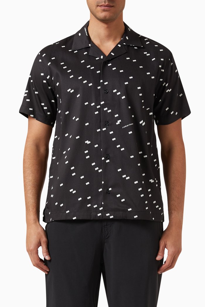 

Canty Light Reflection Shirt in Cotton-tencel, Black