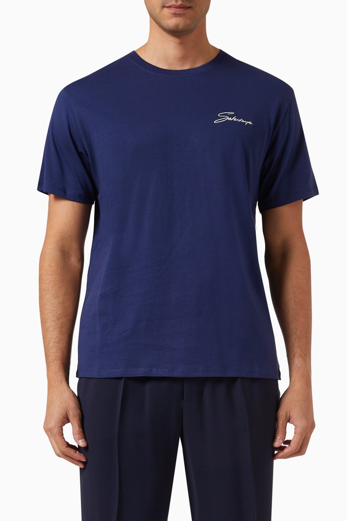 

Signature T-shirt in Cotton Jersey, Blue