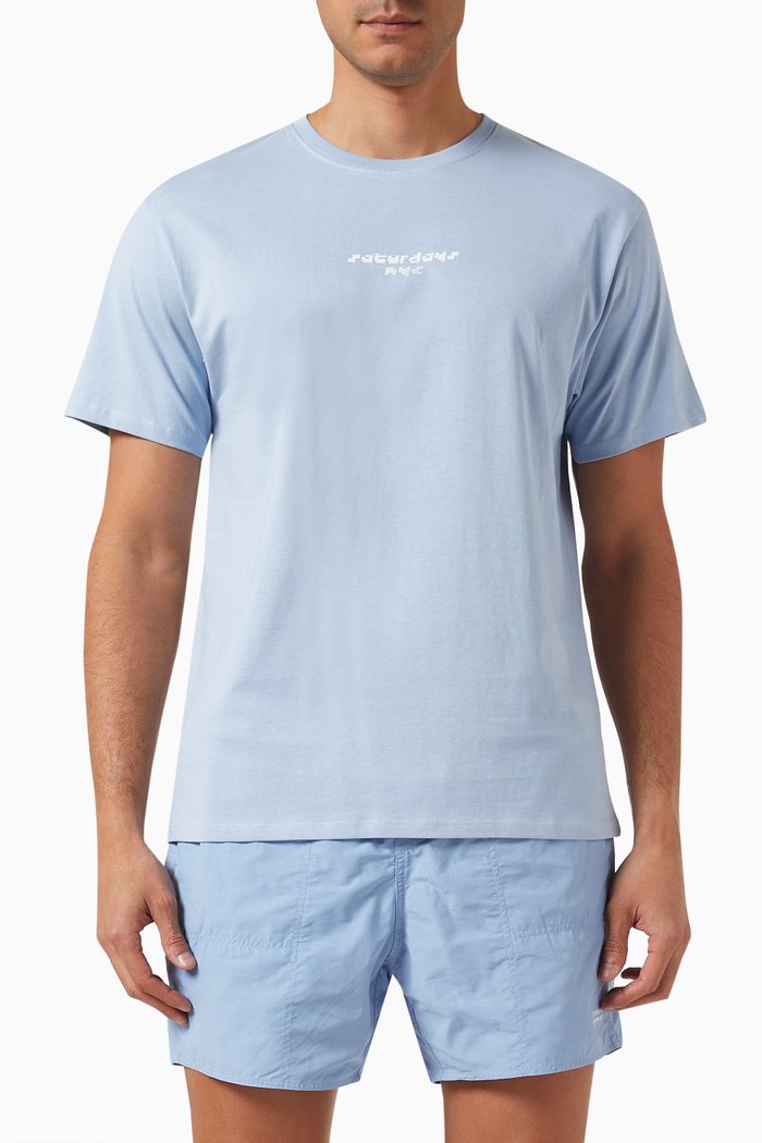 

Light Reflection T-shirt in Cotton Jersey, Blue