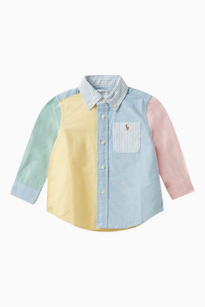 

Colour-block Shirt in Cotton, Multicolour