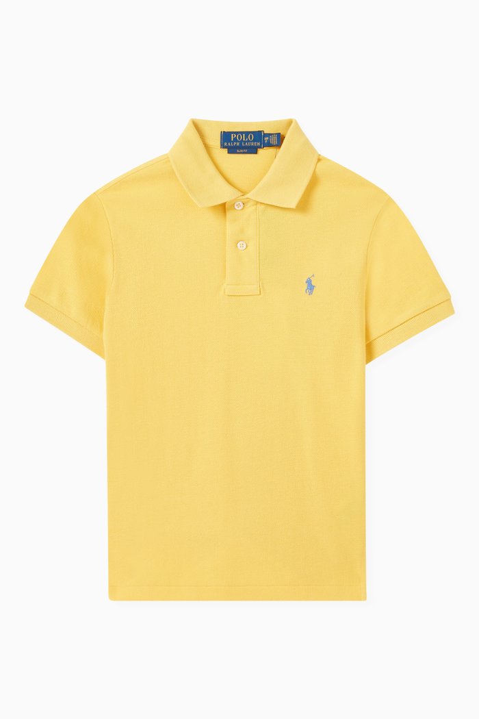 

Slim Polo Shirt in Cotton, Yellow