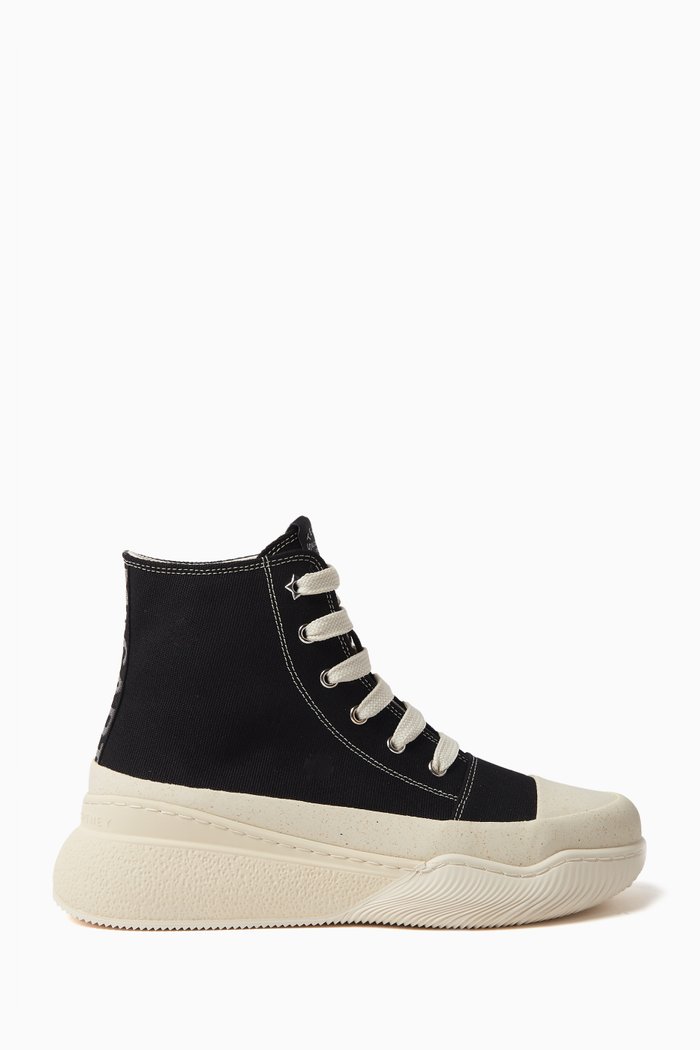 

Loop High-top Sneakers in Cotton-blend Canvas, Black