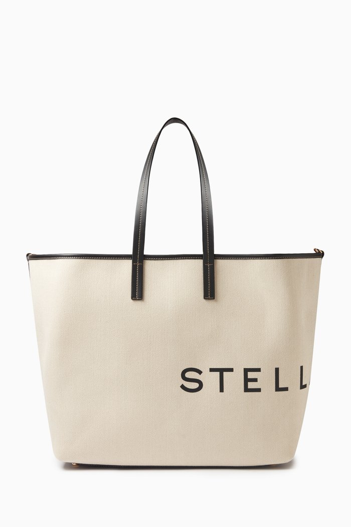 

Medium Logo Tote Bag in Canvas, Neutral