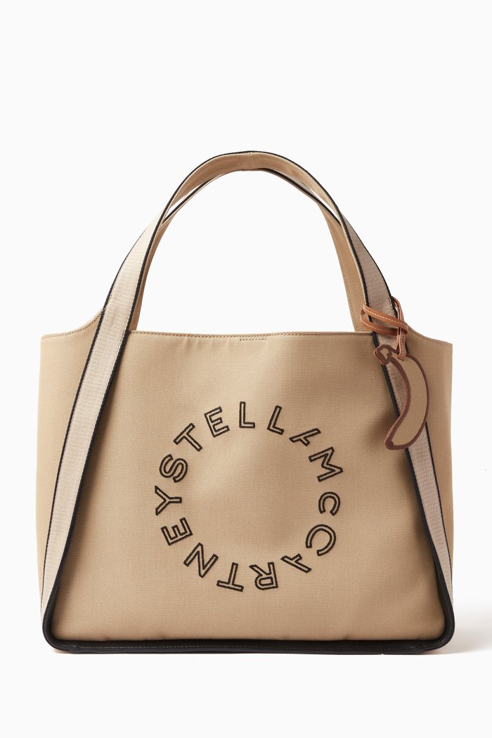 

Medium Perforation Tote Bag in Eco Canvas, Neutral