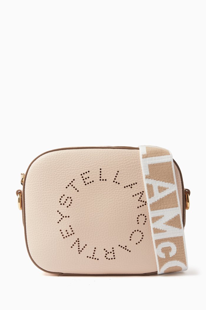 

Small Perforation Camera Bag in Eco Grained Leather, Pink