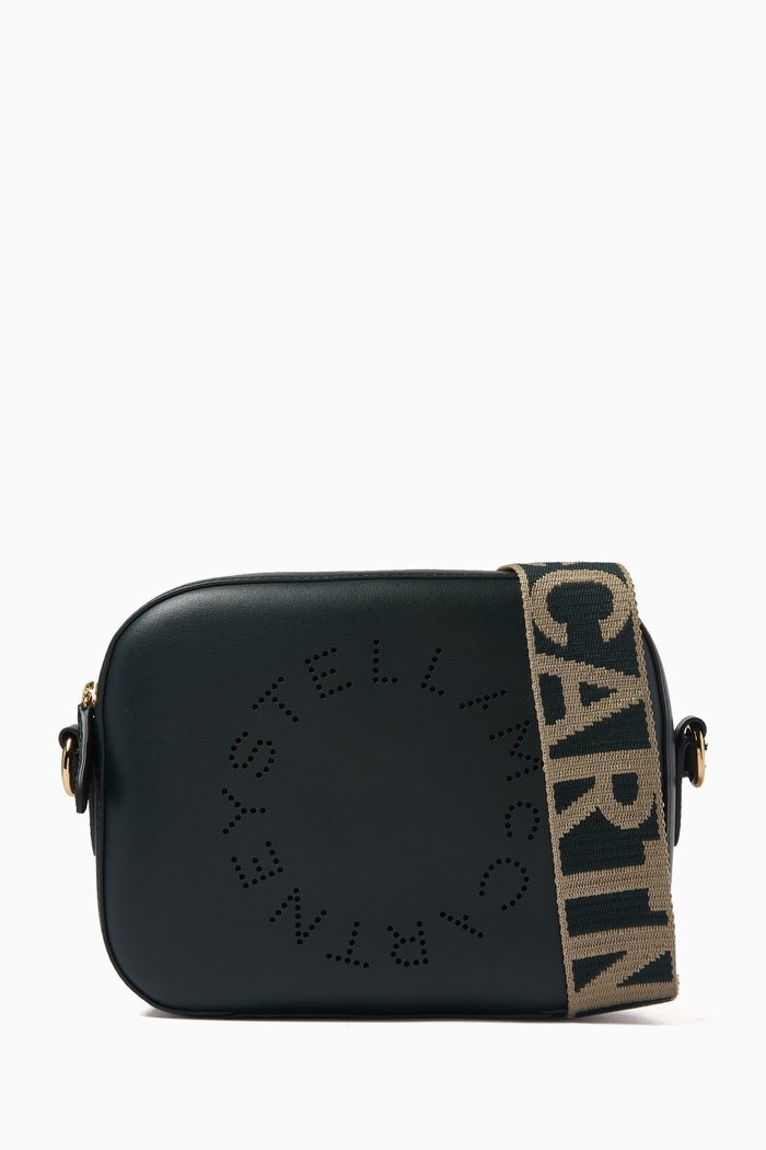 

Small Perforation Camera Bag in Eco Alter Leather, Green