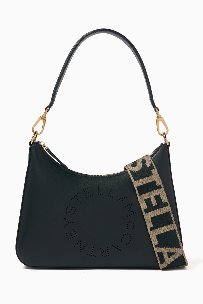 

Small Logo Shoulder Bag in Eco Alter Nappa, Green