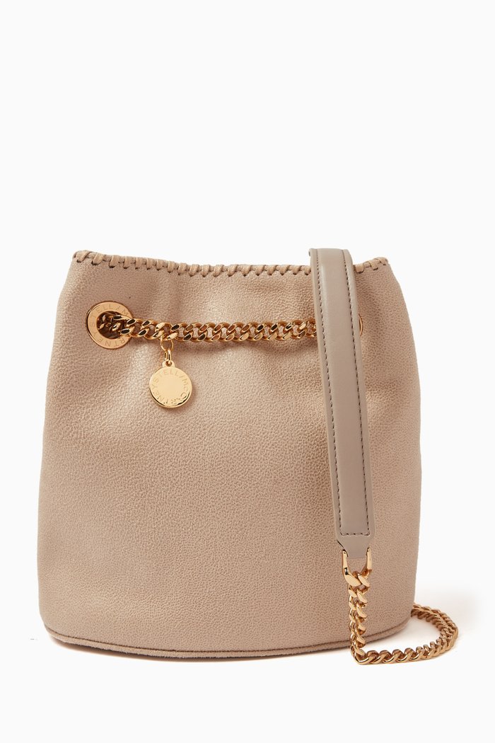 

Small Falabella Bucket Bag in Eco Shaggy Deer, Neutral