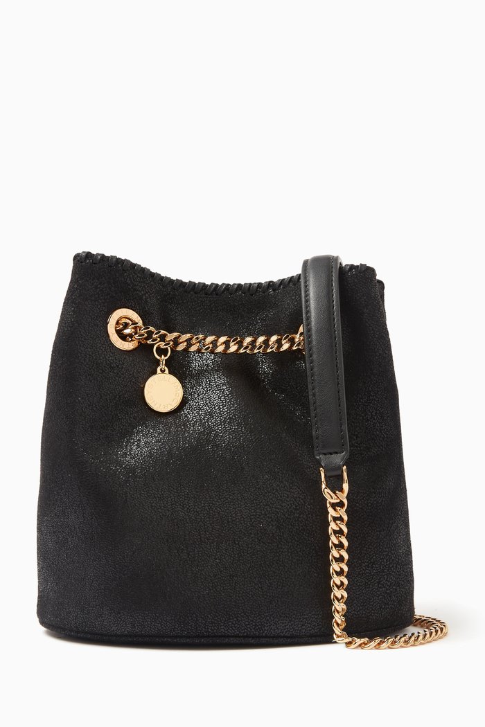 

Small Falabella Bucket Bag in Eco Shaggy Deer, Black