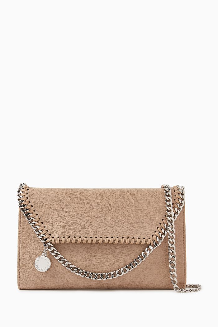 

Mini Falabella Wallet Crossbody Bag in Matte Shaggy Deer Eco Leather, Neutral