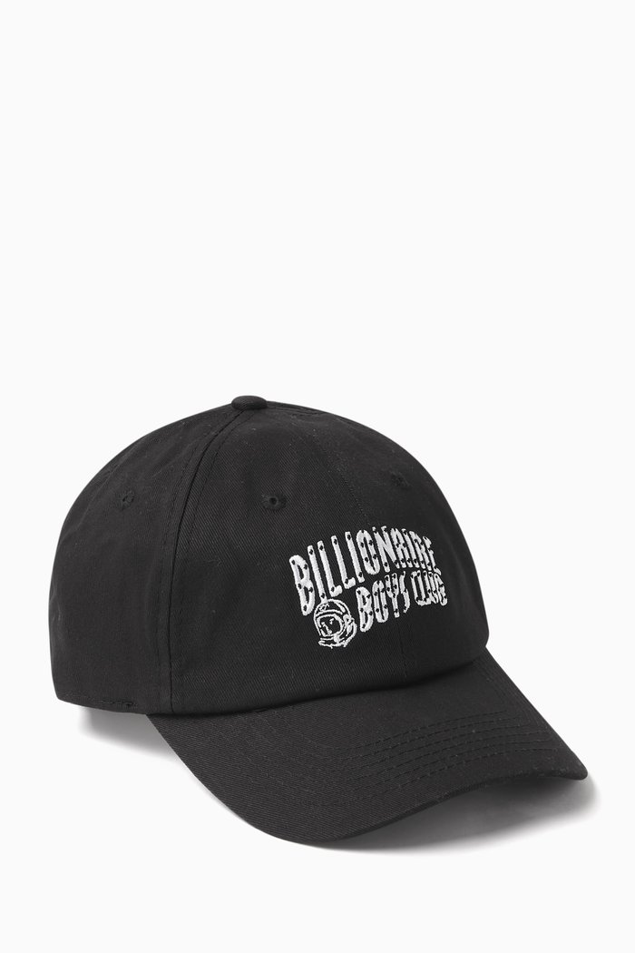 Arch Logo Baseball Cap in Cotton, Black