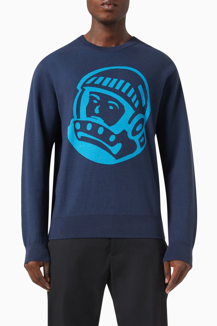 

Astro Sweatshirt in Cotton-wool Blend Knit, Blue