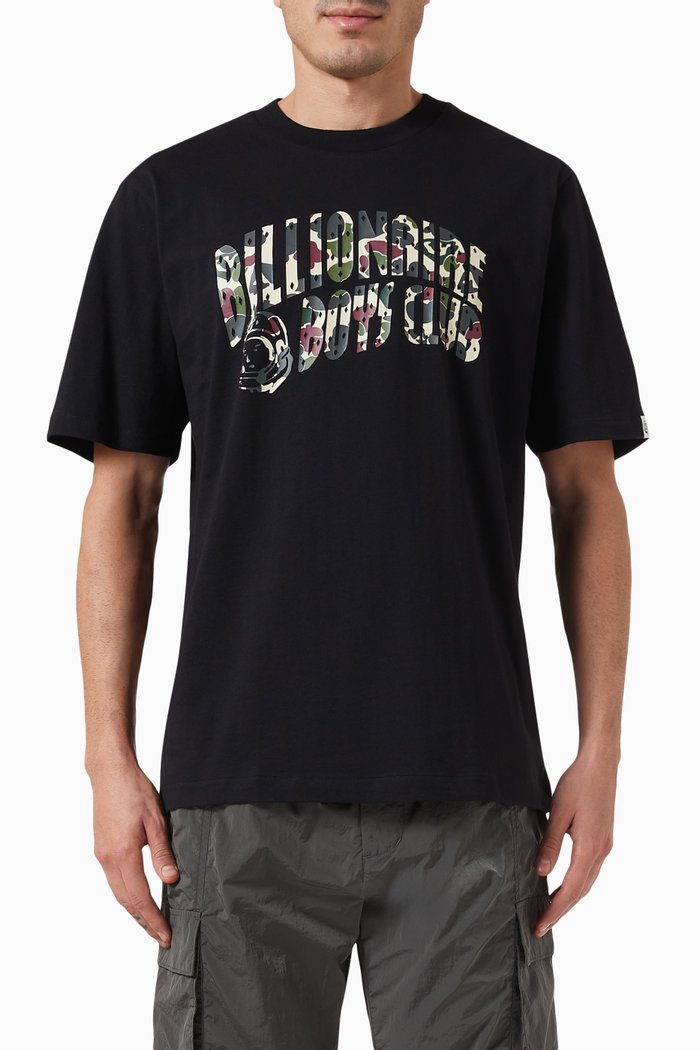 

Duck Camo Arch Logo Print T-shirt in Cotton, Black