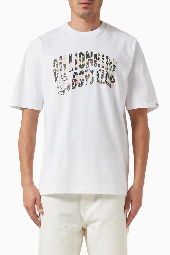 

Duck Camo Arch Logo Print T-shirt in Cotton, White