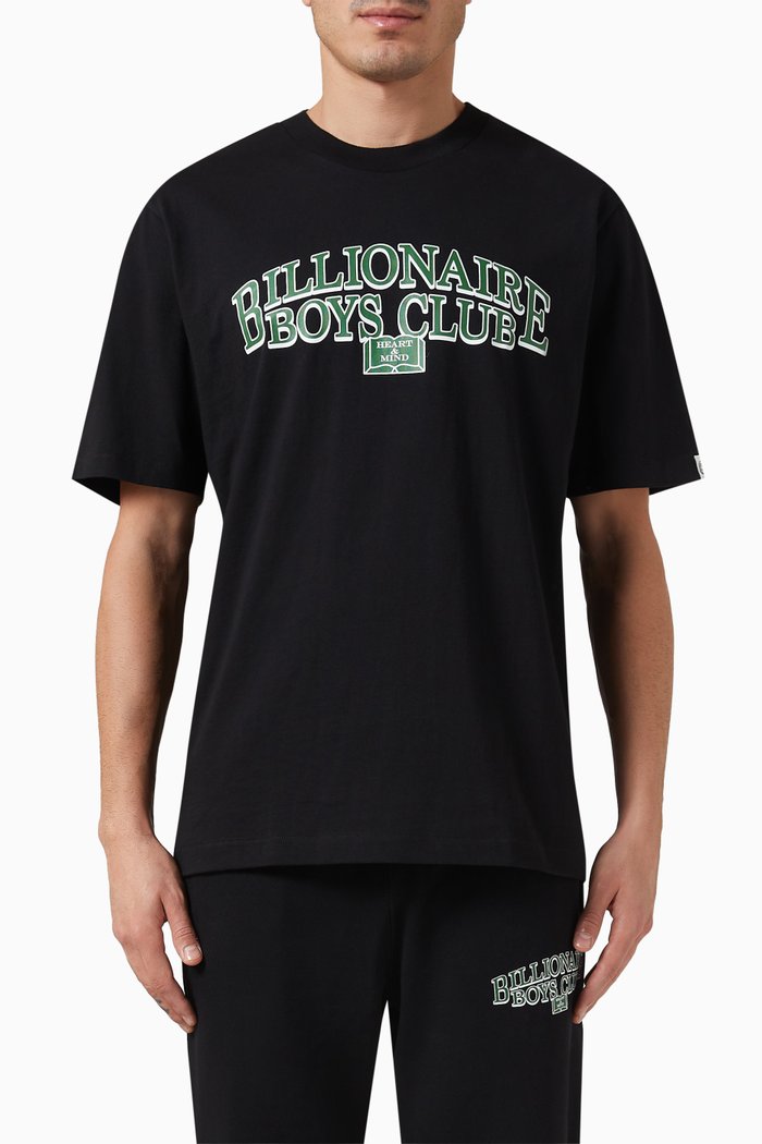

Scholar Logo Print T-Shirt in Cotton, Black