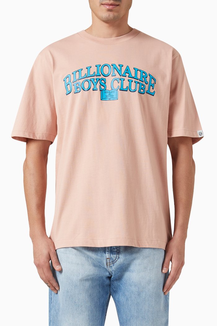 

Scholar Logo Print T-Shirt in Cotton, Pink