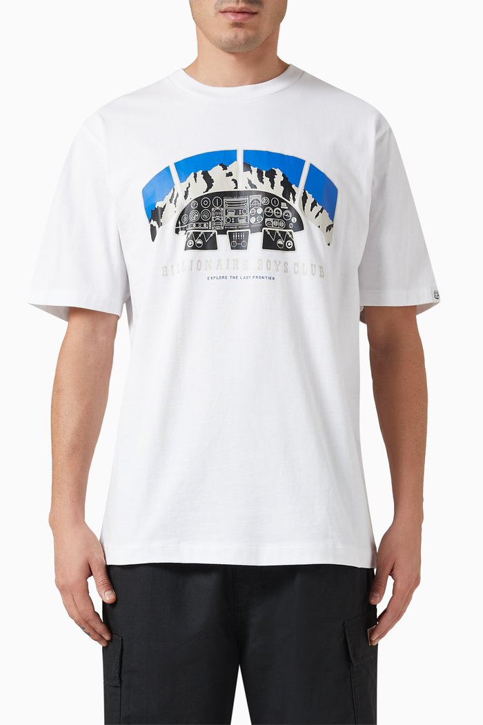 

Flight Deck Print T-Shirt in Cotton, White