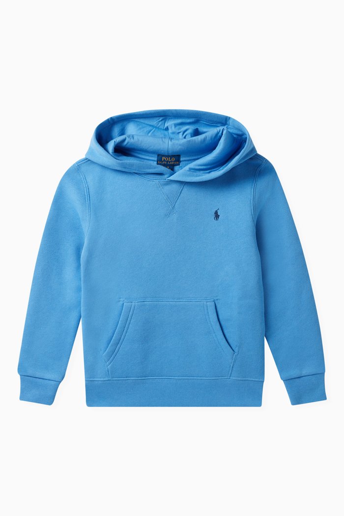 

Signature Logo Hoodie in Cotton, Blue