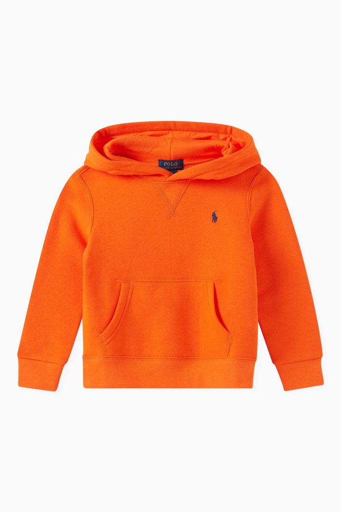 

Embroidered Logo Hoodie in Cotton, Orange