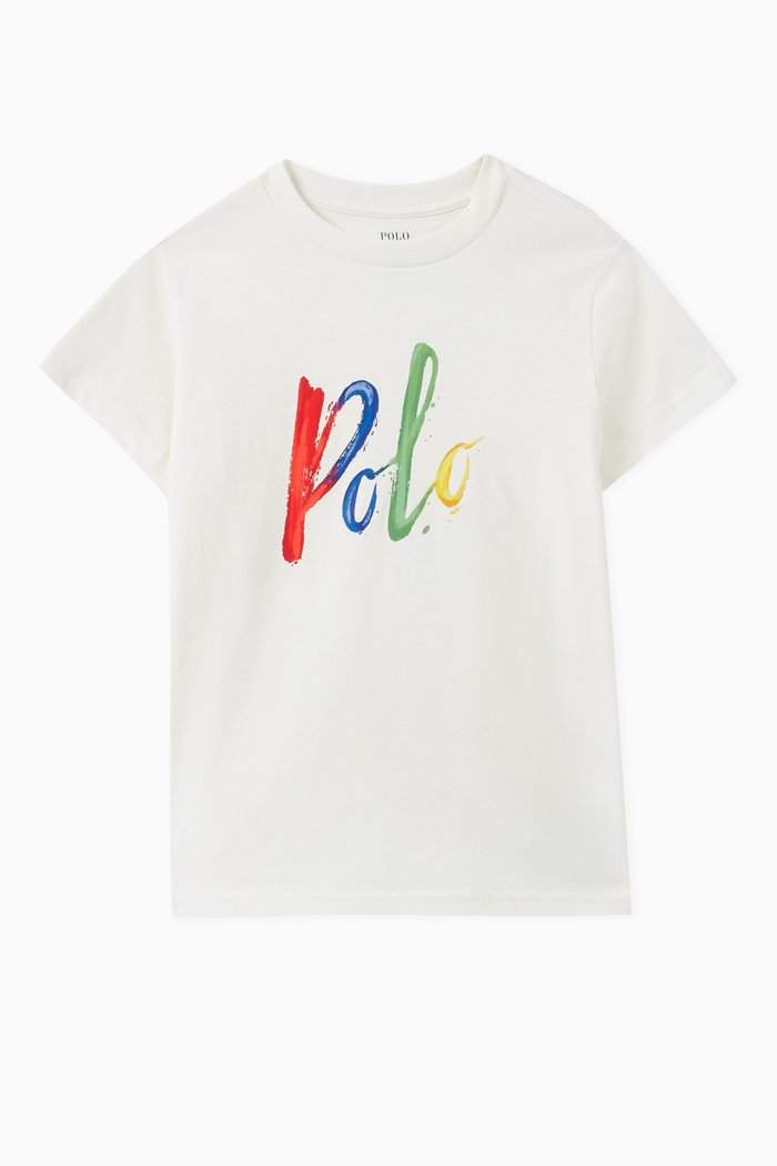 Logo Print T-Shirt in Cotton, White