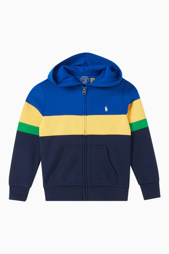 

All-over Embroidered Logo Sweatshirt in Cotton-blend, Blue