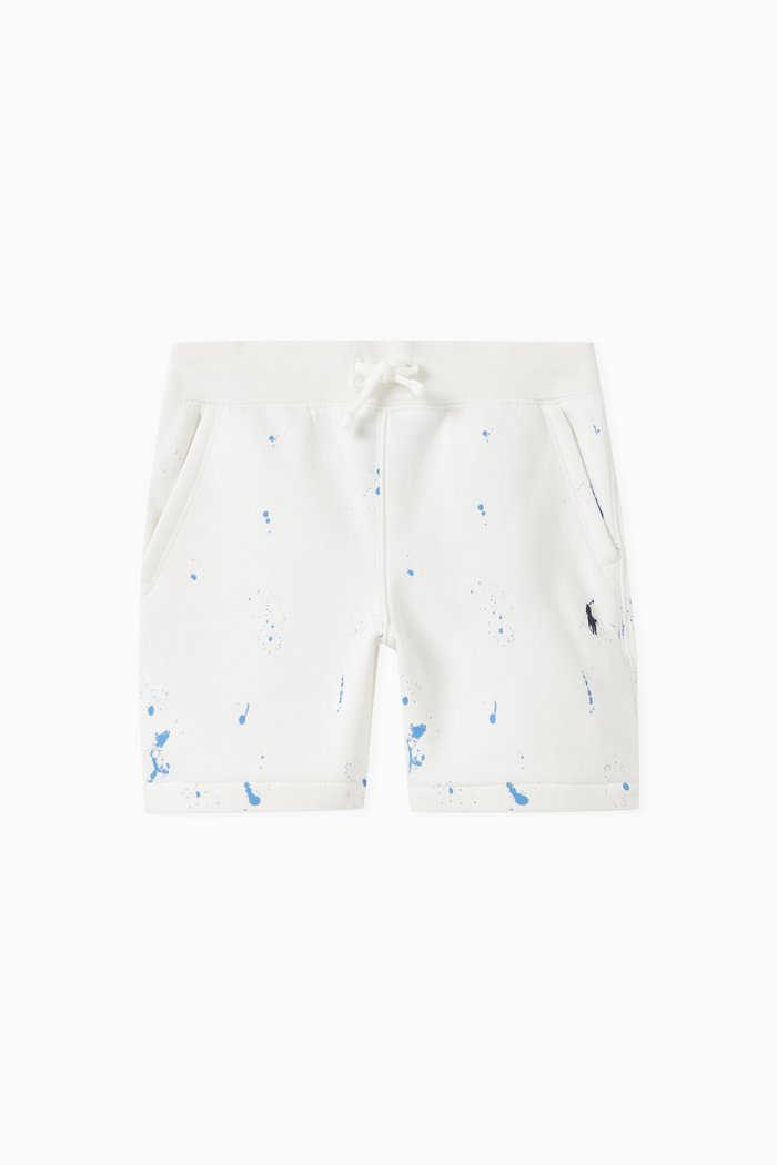 

Paint Splatter Sport Shorts in Cotton-Blend, White