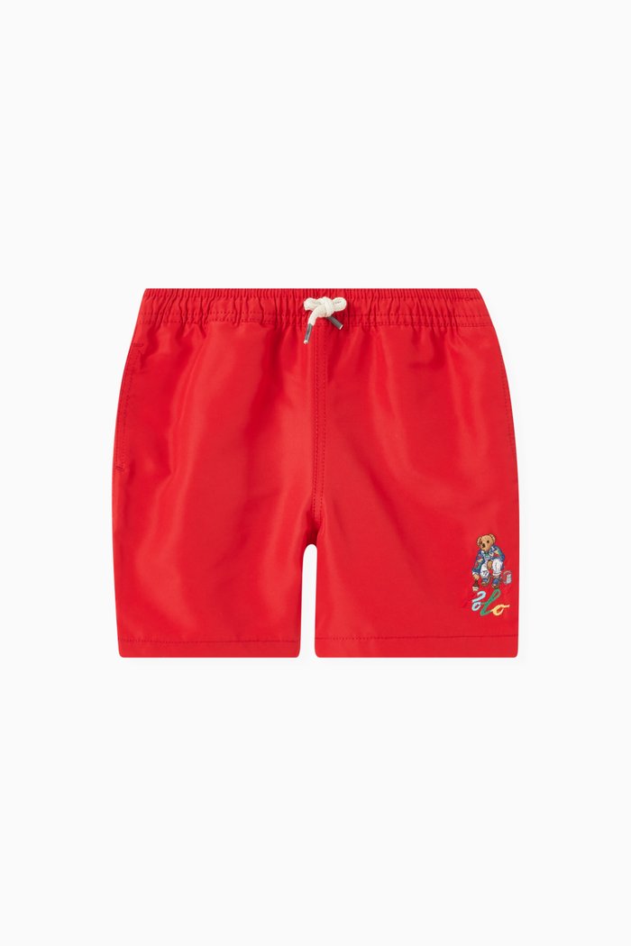 

Logo Swim Shorts in Polyester, Red