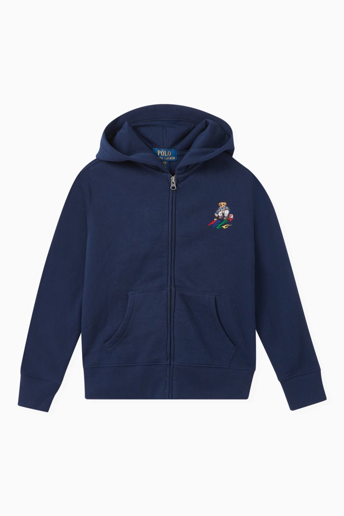 

'Bear' Sweatshirt in Cotton, Blue