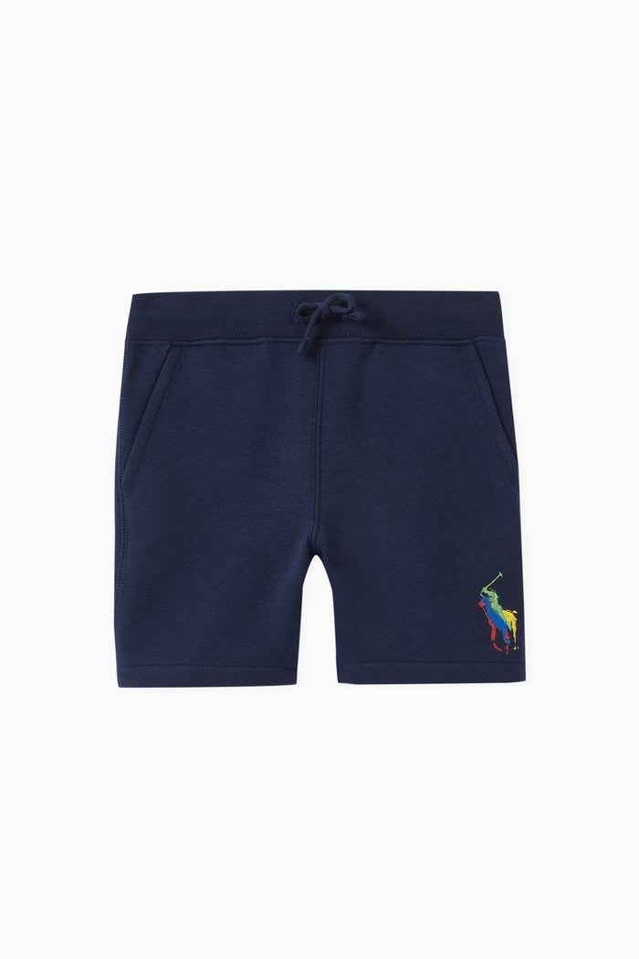 

Pony Logo Sports Shorts in Cotton, Blue