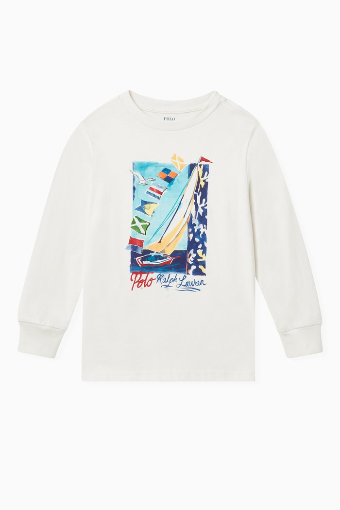 

Graphic Print T-Shirt in Cotton, White
