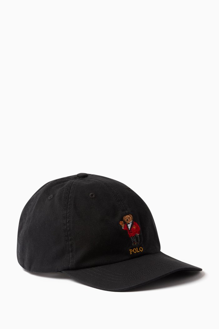 

Lunar New Year Polo Bear Ball Cap in Cotton Twill, Black