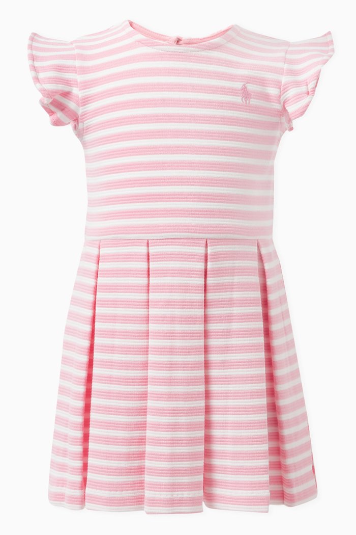 Ruffled Day Dress with Bloomers in Cotton, Pink