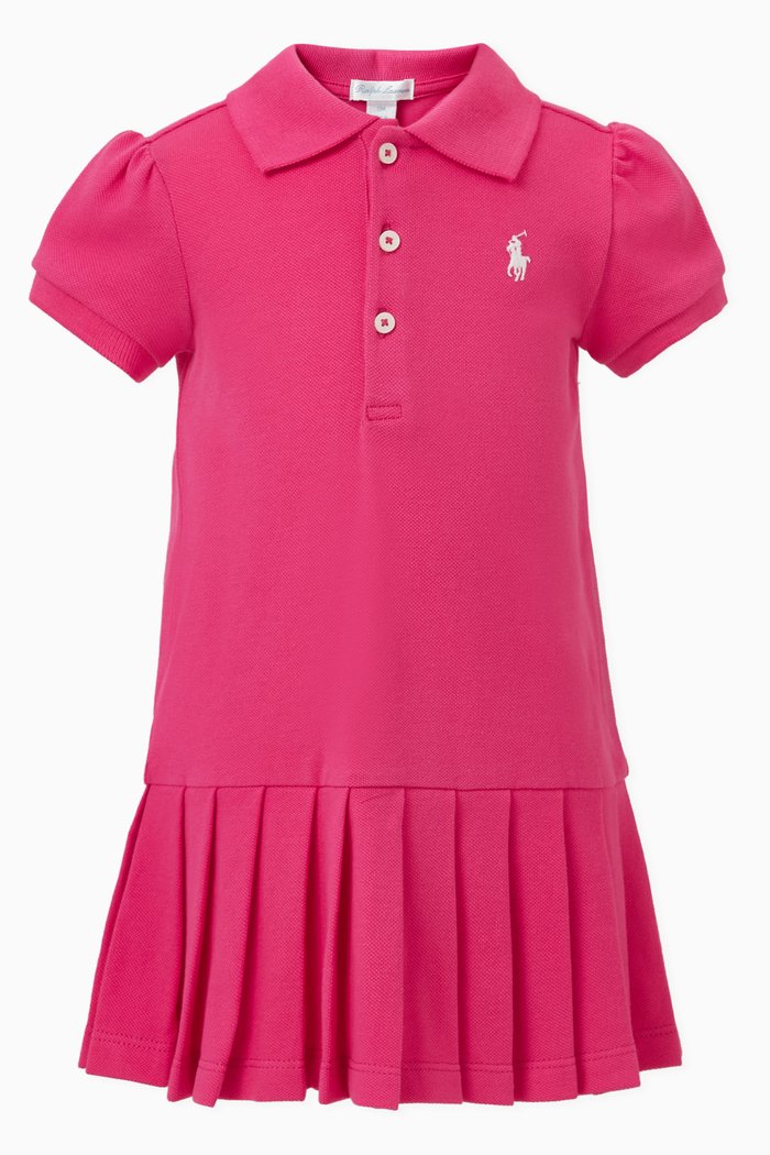 

Logo Polo Dress in Cotton, Pink