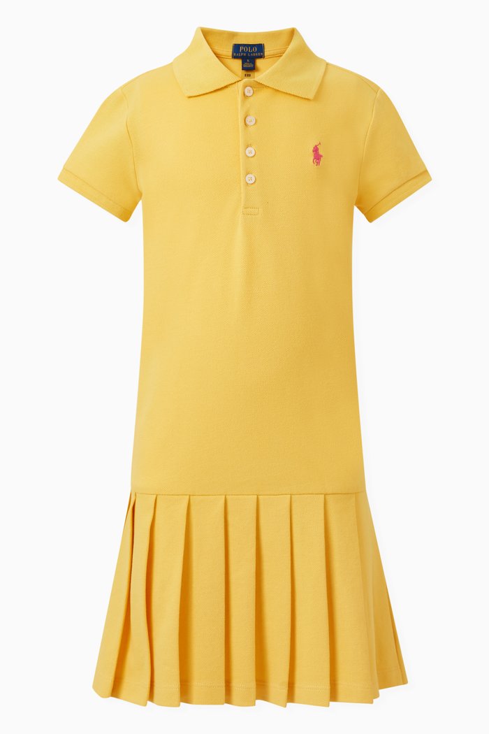 

Logo Polo Dress in Cotton, Yellow