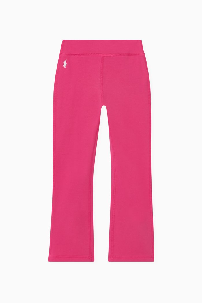 

Logo Flared Leggings in Cotton, Pink