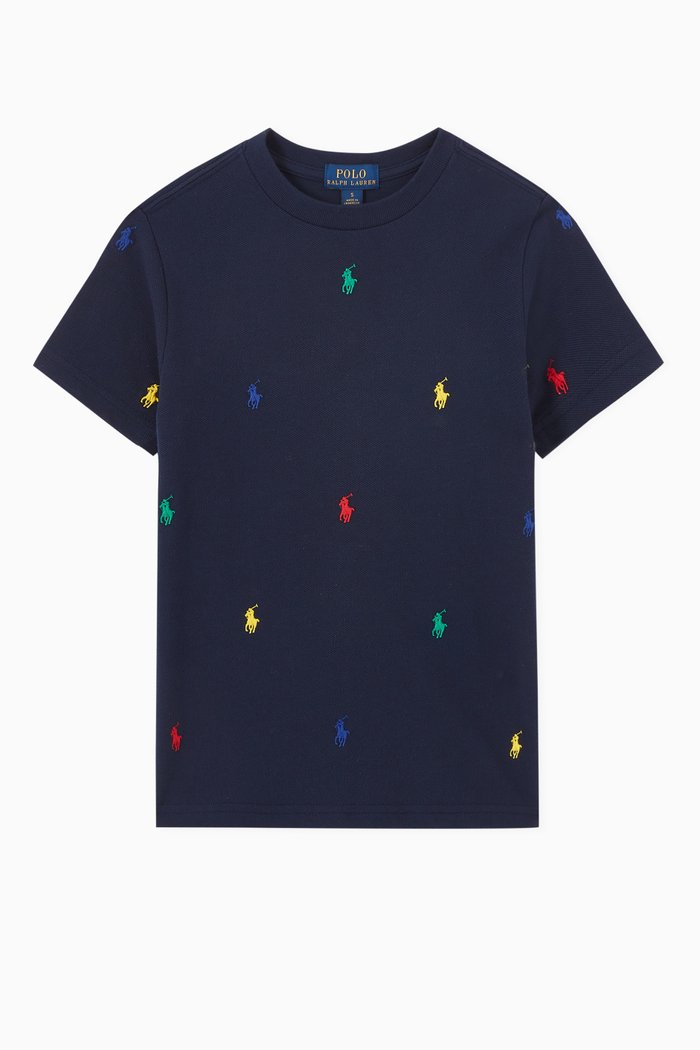 

All-over Logo T-shirt in Cotton, Blue