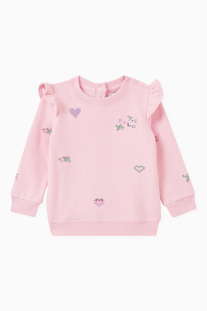 

Embroidered-logo Sweatshirt in Cotton-blend, Pink