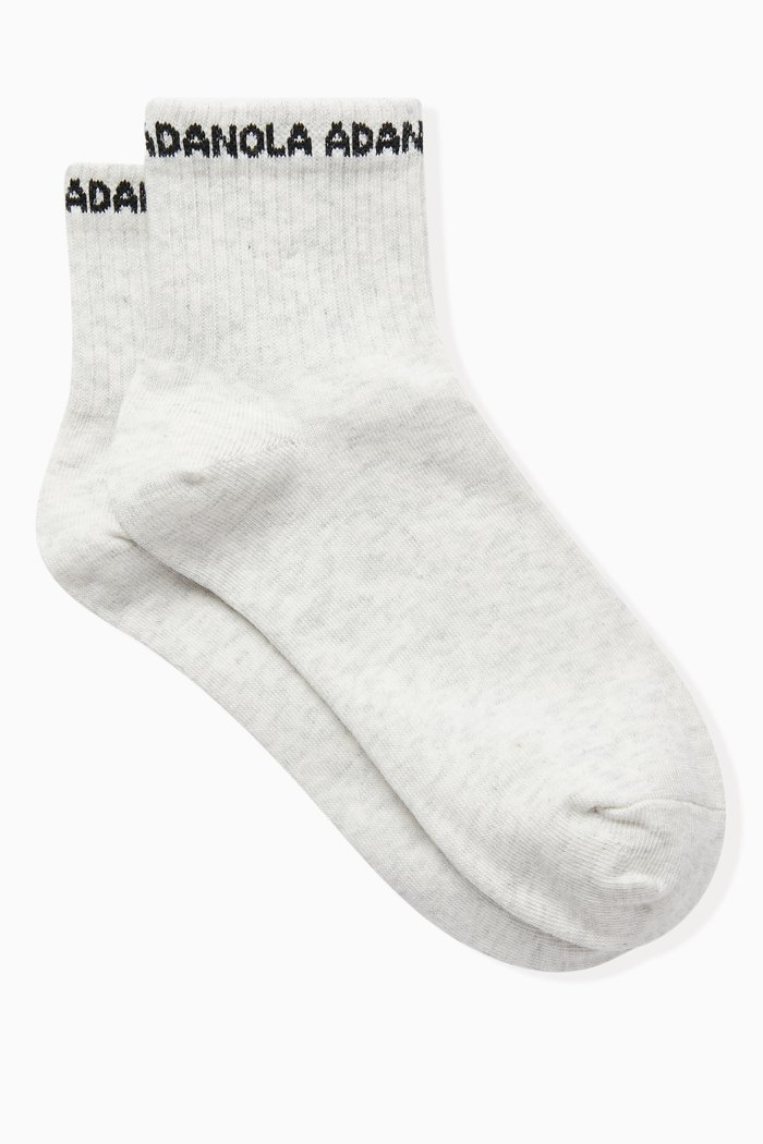 

Mid-length Socks in Organic Cotton-blend, Grey