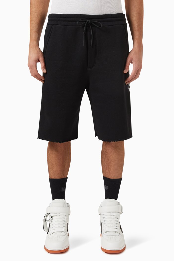 

Logo-tape Shorts in Organic Cotton, Black