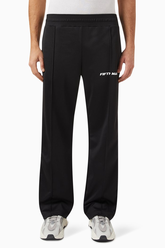 

Logo-tape Trackpants in Tech Cotton-blend, Black
